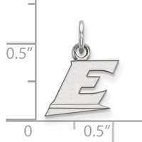 Sterling Silver Rhodium-plated LogoArt Eastern Kentucky University Letter E Extra Small Pendant view 2