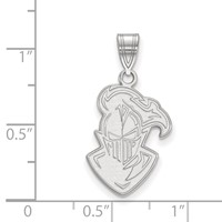 Sterling Silver Rhodium-plated LogoArt Furman University Paladin Large Pendant view 2