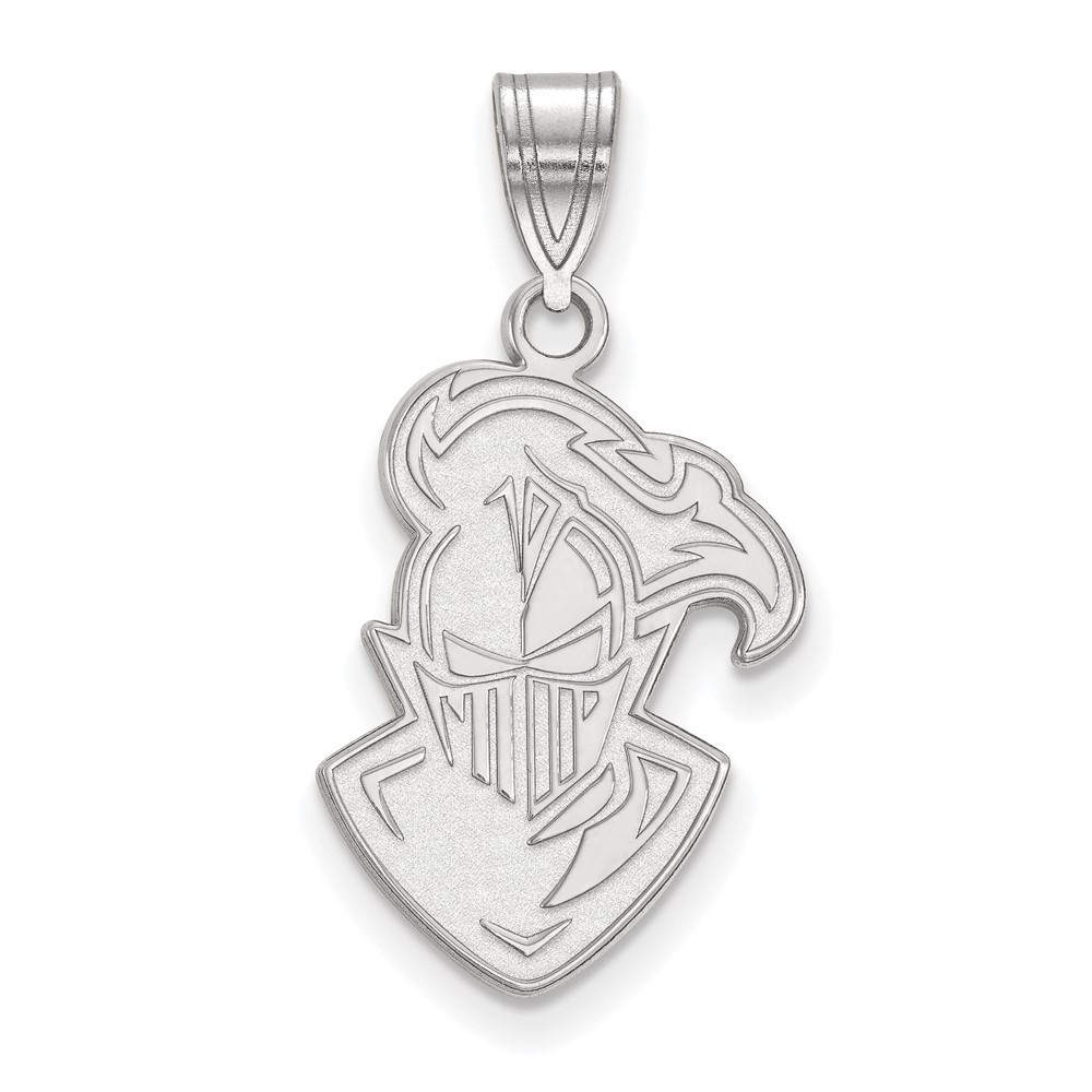 Sterling Silver Rhodium-plated LogoArt Furman University Paladin Large Pendant