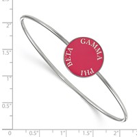 Sterling Silver Rh-plated LogoArt Gamma Phi Beta Enameled Slip-on Bangle view 2