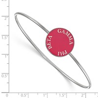 Sterling Silver Rh-plated LogoArt Gamma Phi Beta Enameled Slip-on Bangle view 3