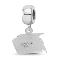 Sterling Silver Rhodium-plated LogoArt Georgia Southern University Eagle Extra Small Dangle Bead Charm view 5