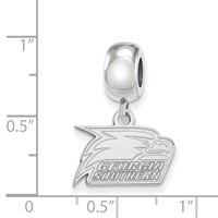 Sterling Silver Rhodium-plated LogoArt Georgia Southern University Eagle Extra Small Dangle Bead Charm view 4