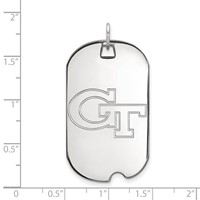 Sterling Silver Rhodium-plated LogoArt Georgia Institute of Technology G-t Large Dog Tag Pendant view 2