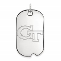 Sterling Silver Rhodium-plated LogoArt Georgia Institute of Technology G-t Large Dog Tag Pendant view 1