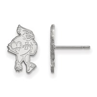 Sterling Silver Rhodium-plated LogoArt Iowa State University Cardinal Small Post Earrings view 1