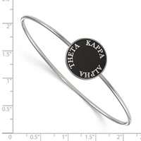 Sterling S. Rh-plated LogoArt Kappa Alpha Theta Enameled Slip-on Bangle view 2