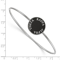 Sterling S. Rh-plated LogoArt Kappa Alpha Theta Enameled Slip-on Bangle view 3