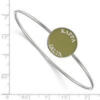 Sterling Silver Rh-plated LogoArt Kappa Delta Enameled Slip-on Bangle view 2