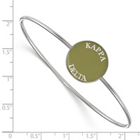 Sterling Silver Rh-plated LogoArt Kappa Delta Enameled Slip-on Bangle view 3