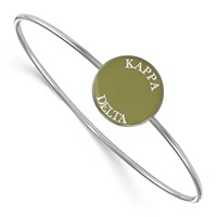 Sterling Silver Rh-plated LogoArt Kappa Delta Enameled Slip-on Bangle view 1