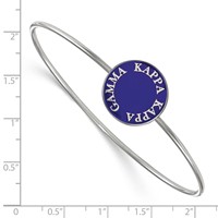 Sterling S. Rh-plated LogoArt Kappa Kappa Gamma Enameled Slip-on Bangle view 2