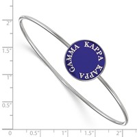 Sterling S. Rh-plated LogoArt Kappa Kappa Gamma Enameled Slip-on Bangle view 3
