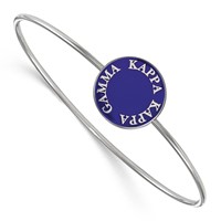 Sterling S. Rh-plated LogoArt Kappa Kappa Gamma Enameled Slip-on Bangle view 1