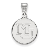 Sterling Silver Rhodium-plated LogoArt Marquette University M-u Medium Disc Pendant view 1