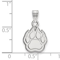 Sterling Silver Rhodium-plated LogoArt Northern Illinois University Paw Small Pendant view 2