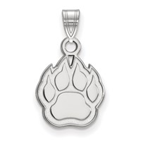 Sterling Silver Rhodium-plated LogoArt Northern Illinois University Paw Small Pendant view 1
