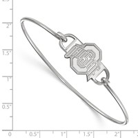 Sterling Silver Rhodium-plated LogoArt the Ohio State University Small Center Wire Bangle, 7" view 2