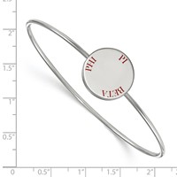 Sterling Silver Rh-plated LogoArt Pi Beta Phi Enameled Slip-on Bangle view 2