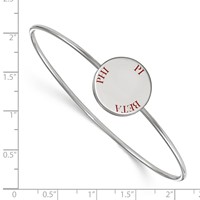 Sterling Silver Rh-plated LogoArt Pi Beta Phi Enameled Slip-on Bangle view 3