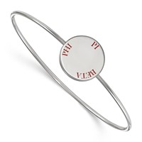 Sterling Silver Rh-plated LogoArt Pi Beta Phi Enameled Slip-on Bangle view 1