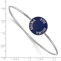 Sterling Silver Rh-plated LogoArt Phi Sigma Sigma Enameled Slip-on Bangle view 2