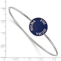 Sterling Silver Rh-plated LogoArt Phi Sigma Sigma Enameled Slip-on Bangle view 3