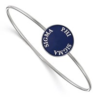 Sterling Silver Rh-plated LogoArt Phi Sigma Sigma Enameled Slip-on Bangle view 1