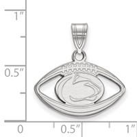 Sterling Silver Rhodium-plated LogoArt Penn State University Lion Football Pendant view 2