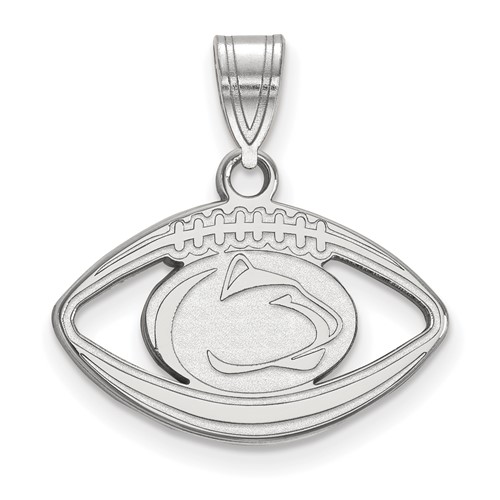Sterling Silver Rhodium-plated LogoArt Penn State University Lion Football Pendant