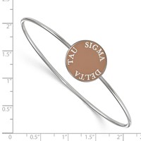 Sterling Silver Rh-plated LogoArt Sigma Delta Tau Enameled Slip-on Bangle view 3