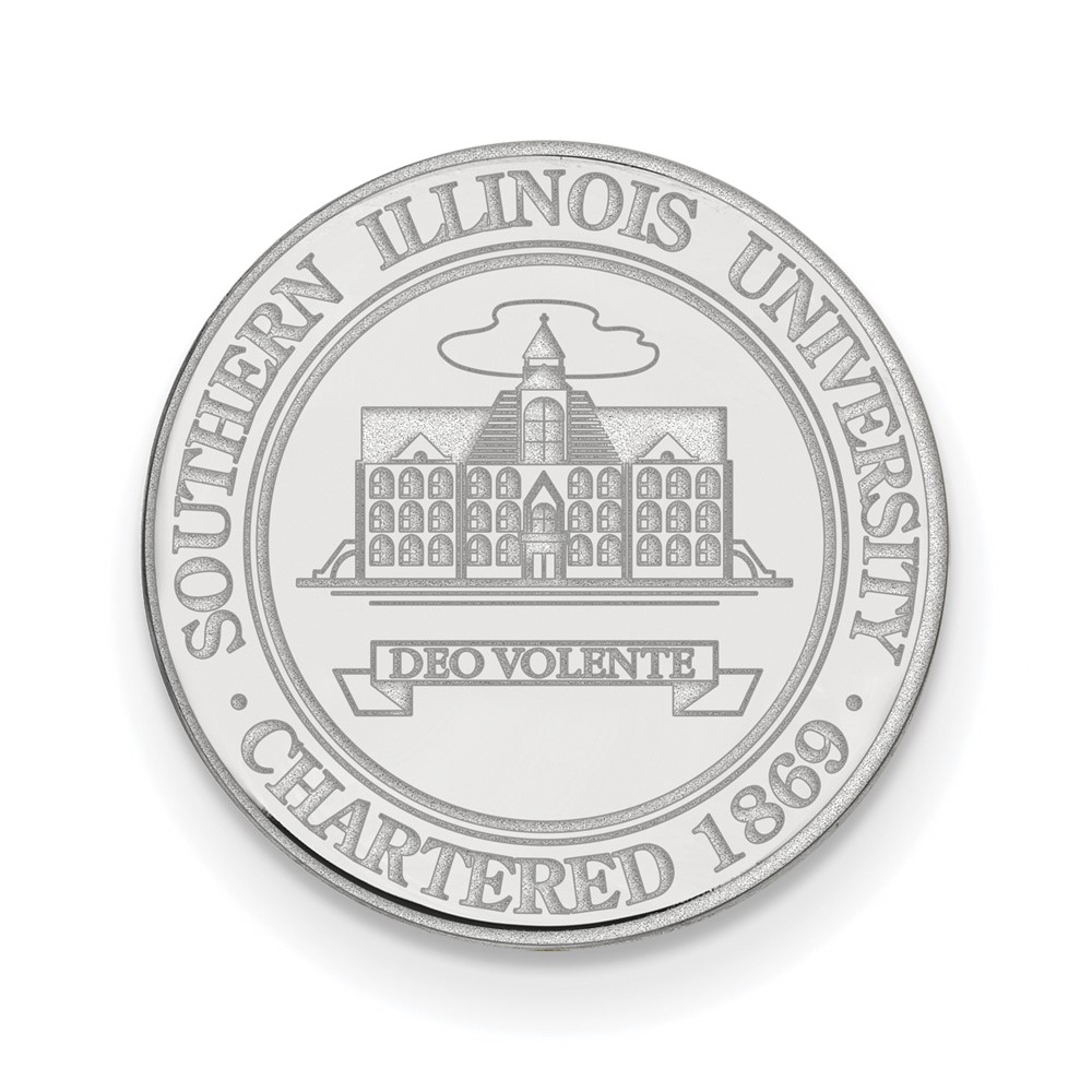 Sterling Silver Rhodium-plated LogoArt Southern Illinois University Crest Lapel Pin