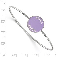 Sterling Silver Rh-plated LogoArt Sigma Kappa Enameled Slip-on Bangle view 2