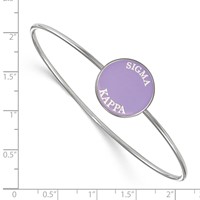 Sterling Silver Rh-plated LogoArt Sigma Kappa Enameled Slip-on Bangle view 3