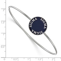 Sterling S. Rh-plated LogoArt Sigma Sigma Sigma Enameled Slip-on Bangle view 2