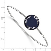 Sterling S. Rh-plated LogoArt Sigma Sigma Sigma Enameled Slip-on Bangle view 3