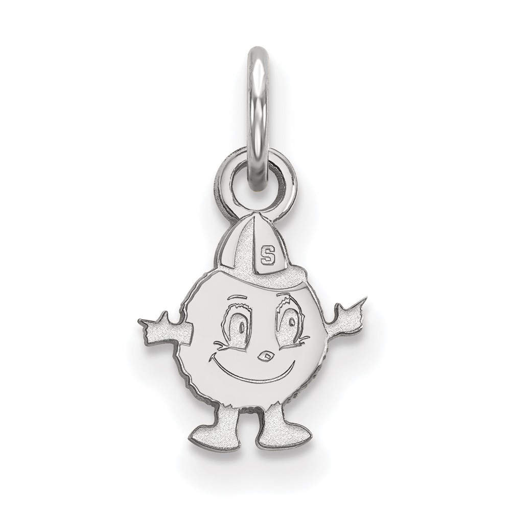Sterling Silver Rhodium-plated LogoArt Syracuse University Mascot Extra Small Pendant