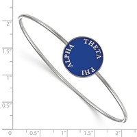 Sterling Silver Rh-plated LogoArt Theta Phi Alpha Enameled Slip-on Bangle view 2