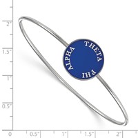 Sterling Silver Rh-plated LogoArt Theta Phi Alpha Enameled Slip-on Bangle view 3