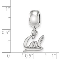 Sterling Silver Rhodium-plated LogoArt University of California Berkeley Extra Small Dangle Bead Charm view 3
