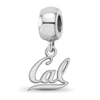 Sterling Silver Rhodium-plated LogoArt University of California Berkeley Extra Small Dangle Bead Charm view 1
