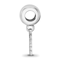 Sterling Silver Rhodium-plated LogoArt University of Central Florida U-c-f Extra Small Dangle Bead Charm view 2