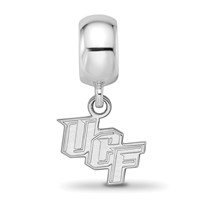 Sterling Silver Rhodium-plated LogoArt University of Central Florida U-c-f Extra Small Dangle Bead Charm view 3