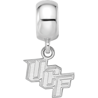 Sterling Silver Rhodium-plated LogoArt University of Central Florida U-c-f Extra Small Dangle Bead Charm view 4