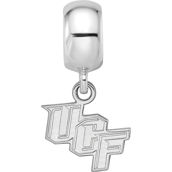 Sterling Silver Rhodium-plated LogoArt University of Central Florida U-C-F Extra Small Dangle Bead Charm