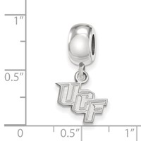 Sterling Silver Rhodium-plated LogoArt University of Central Florida U-c-f Extra Small Dangle Bead Charm view 5