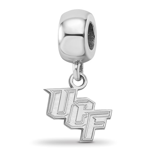 Sterling Silver Rhodium-plated LogoArt University of Central Florida U-c-f Extra Small Dangle Bead Charm