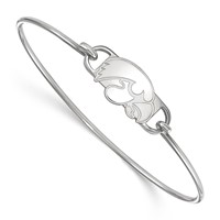 Sterling S. Rh-p LogoArt University of Iowa Small Center Wire Bangle view 1