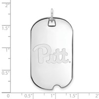 Sterling Silver Rhodium-plated LogoArt University of Pittsburgh Large Dog Tag Pendant view 2