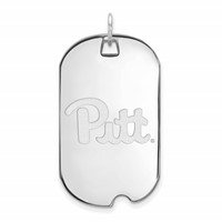 Sterling Silver Rhodium-plated LogoArt University of Pittsburgh Large Dog Tag Pendant view 1